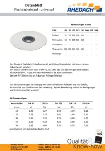 Datenblatt Flachdacheinlauf Universal (Datei, öffnet in neuem Tab)