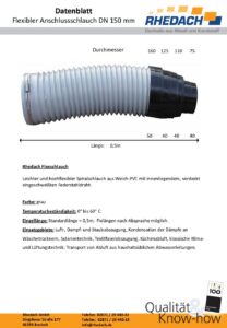 Datenblatt Flexibler Anschlussschlauch DN 150 (Datei, öffnet in neuem Tab)