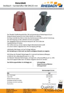 Datenblatt KW Steildachsanitärlüfter DN 125 (Datei, öffnet in neuem Tab)